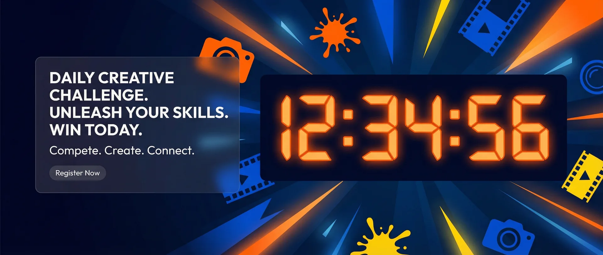 主题大赛 每日创意比赛倒计时横幅